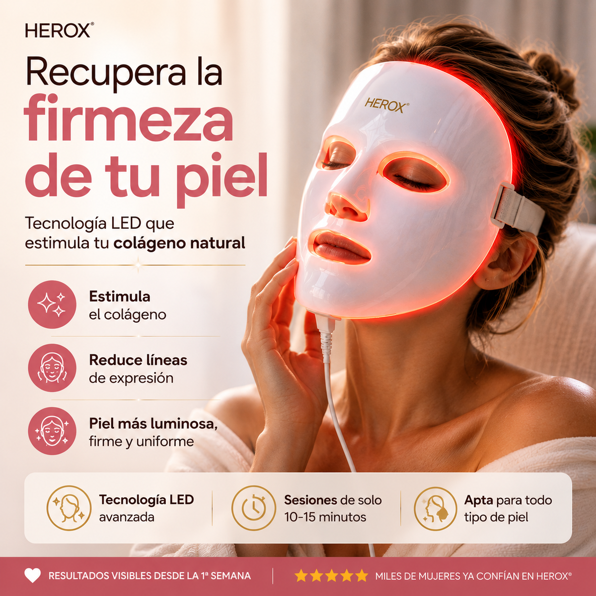 Máscara Facial LED AURORA