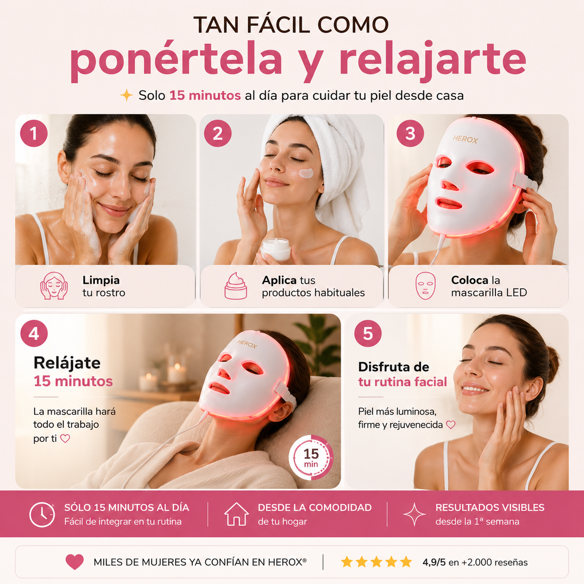 Máscara Facial LED AURORA