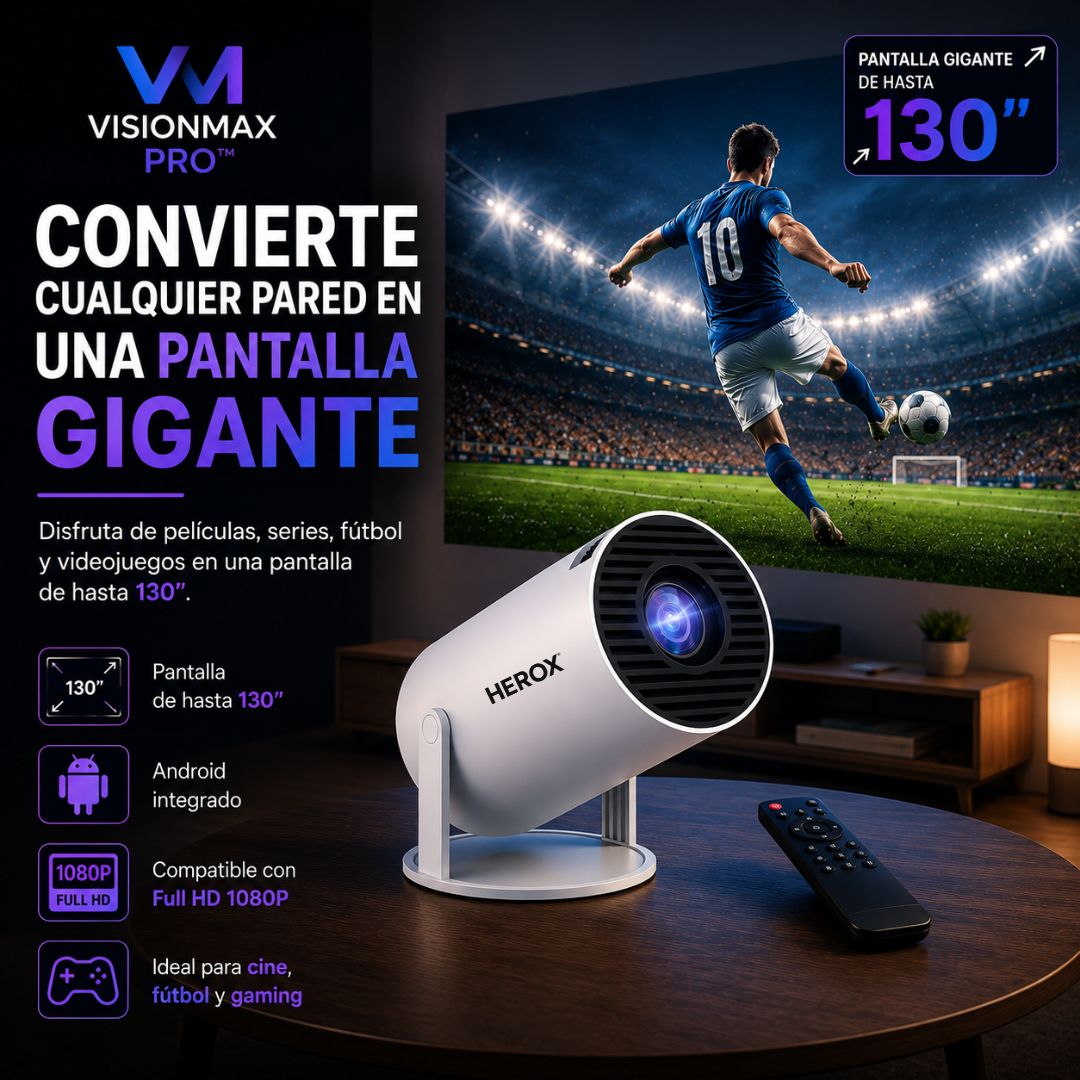 Mini Proyector portátil VisionMax Pro™ FullHD