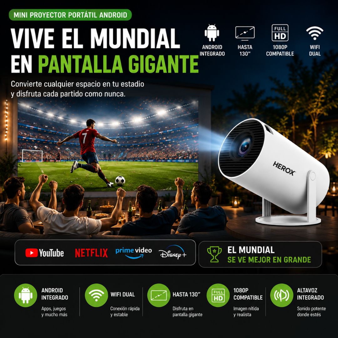 Mini Proyector portátil VisionMax Pro™ FullHD